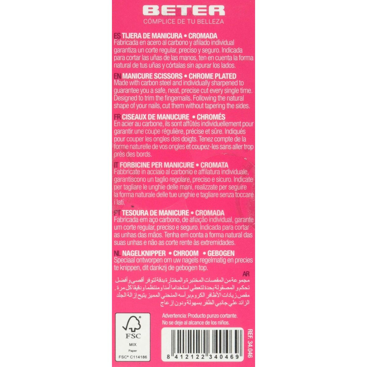 Neglesaks Beter Tijeras Curve produktemballage