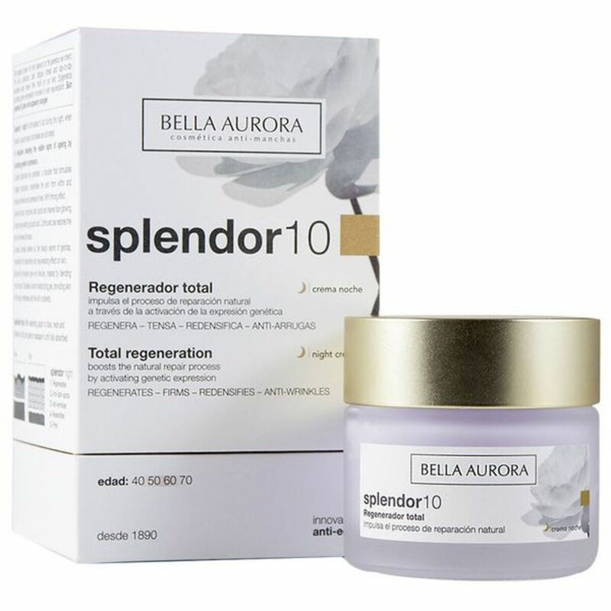 Natcreme Bella Aurora Splendor 50 ml til kvinder hudpleje emballage