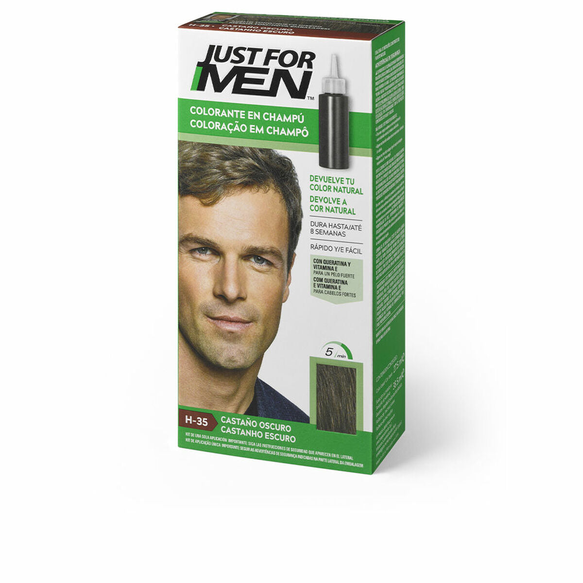 Shampoo Dye Just For Men Colorante 30 ml shampooflaske