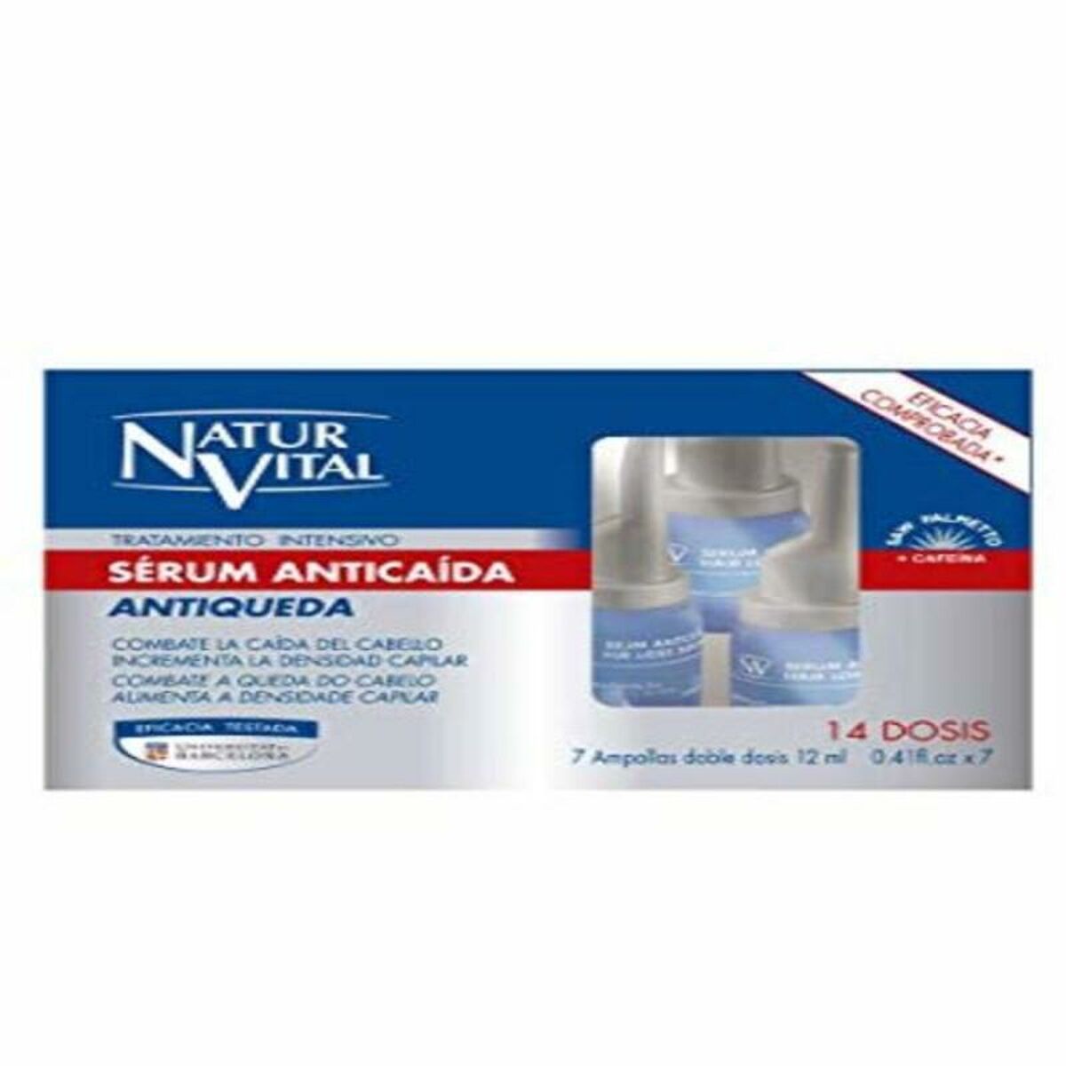 Anti-hårtabspleje Naturvital 7786S 12 ml produktemballage