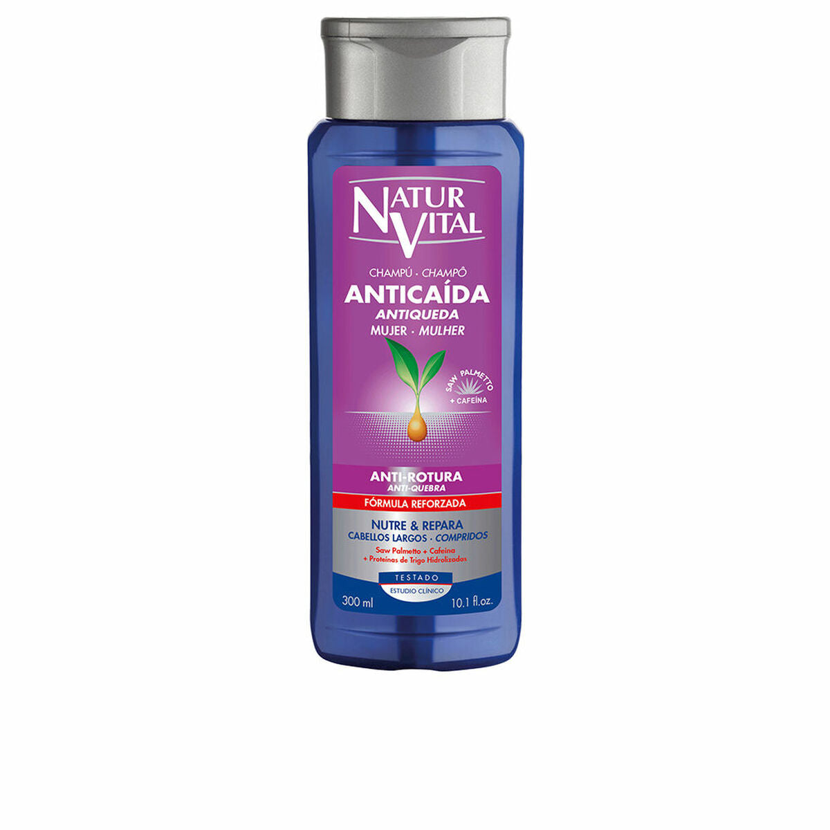 Anti-hårtab Anti-brud shampoo Naturvital Champu Anticaida 300 ml shampooflaske