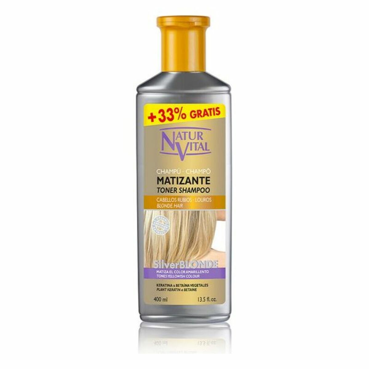 Shampoo Naturvital Champú Matizante 400 ml til kvinder shampooflaske