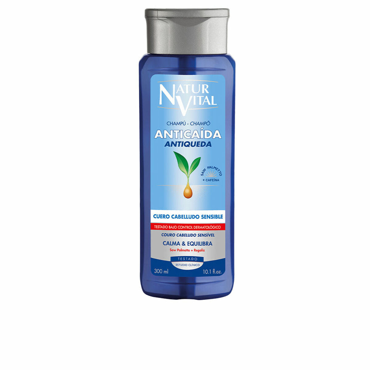 Shampoo Naturvital Champu Anticaida 300 ml Shampooflaske til følsom hovedbund