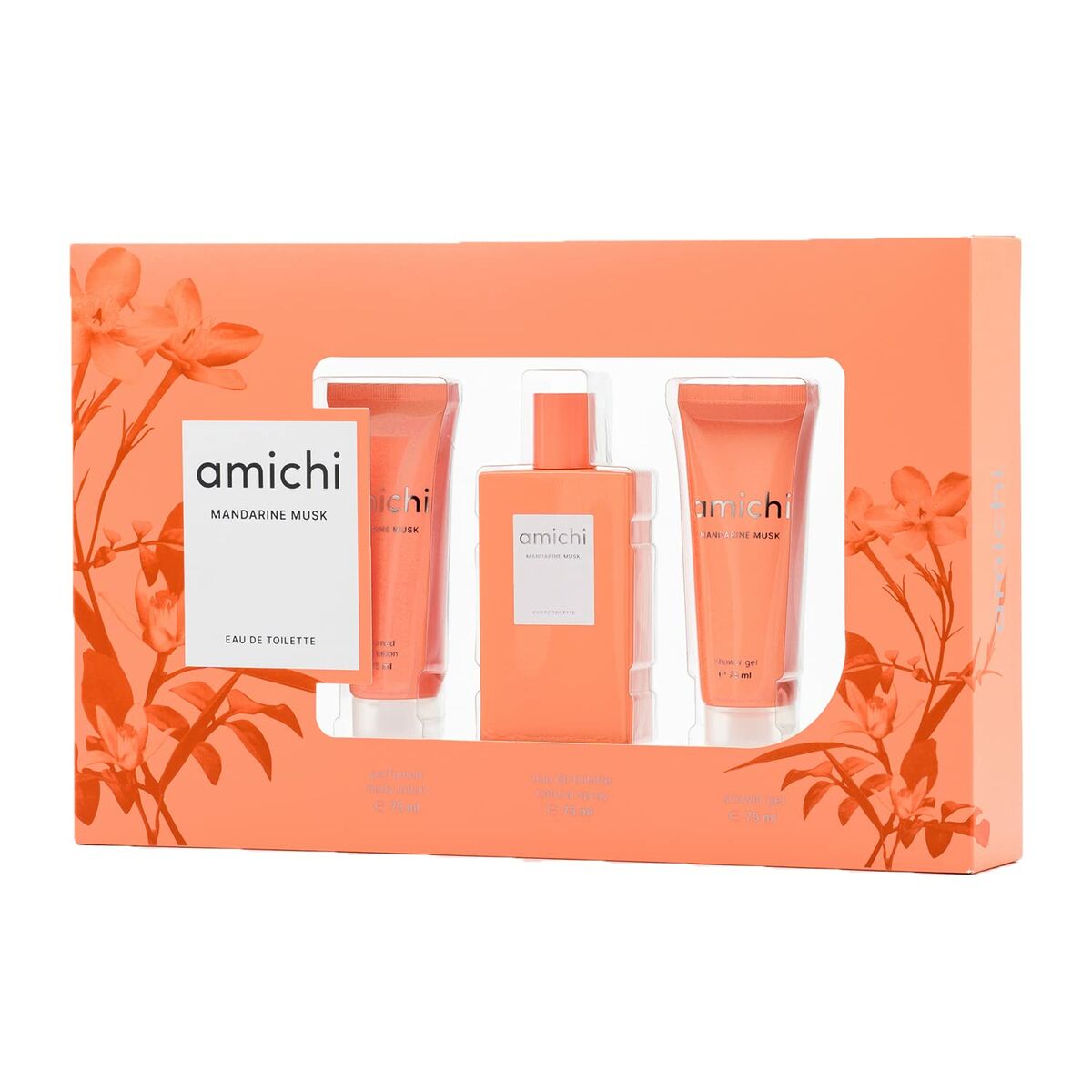 Parfumesæt til kvinder Amichi Mandarine Musk 3 stk. produktemballage