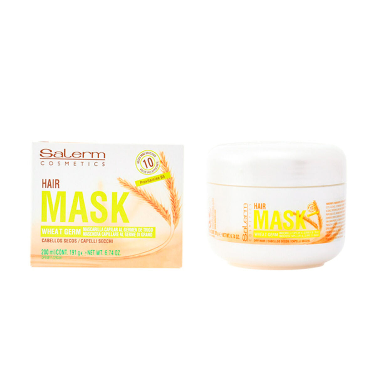 Nærende hårmaske Salerm Wheat Germ 200 ml hårmaske emballage