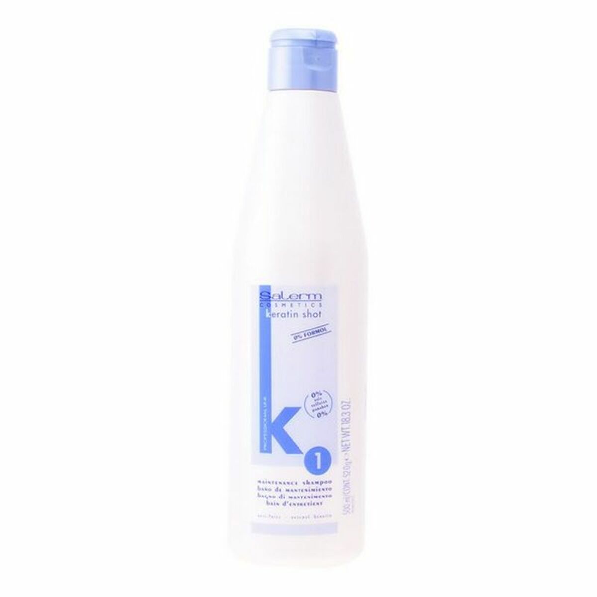 Anti-Frizz Shampoo Salerm Keratin Shot 500 ml shampooflaske