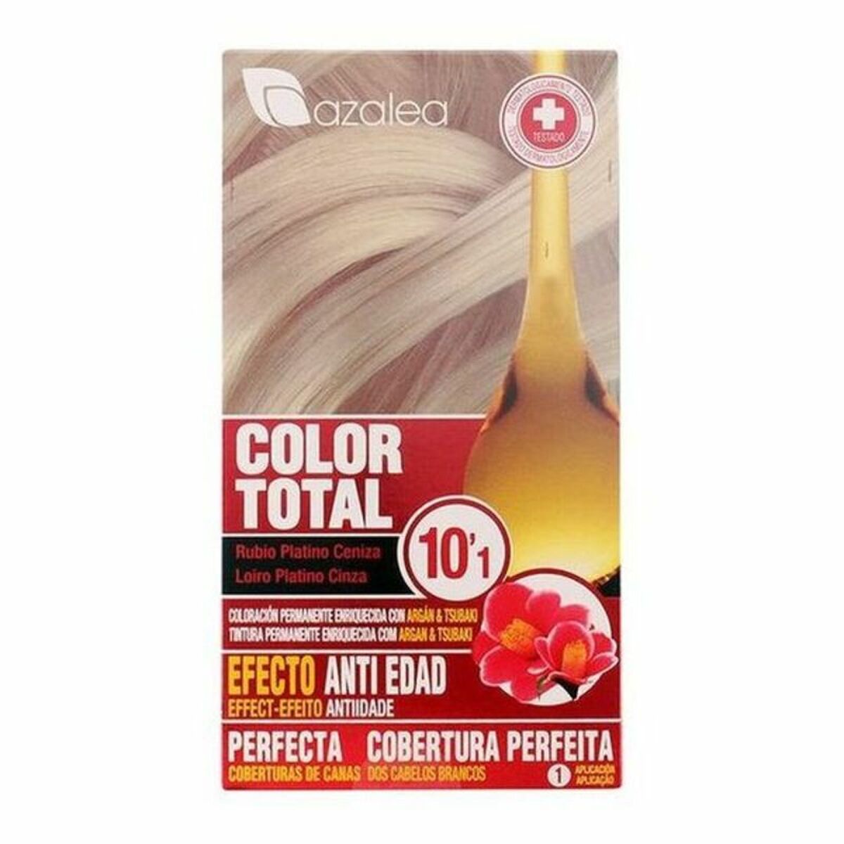 Permanent Anti-Ageing Dye Azalea Color Total Light Platinum Blond Platinum Blond Nº 10,1-Rubio Platino Ceniza (1 enhed) for