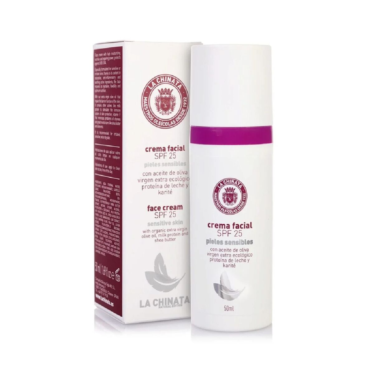 Ansigtscreme La Chinata 50 ml Sensitiv hud til kvinder hudplejeemballage