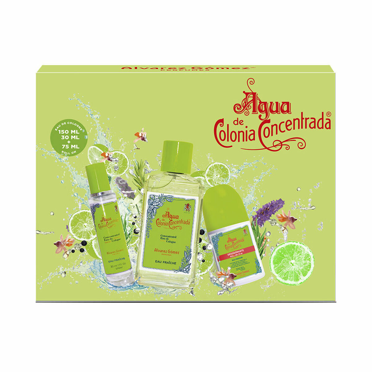 Unisex parfumesæt Alvarez Gomez AGUA DE COLONIA EDC 3 stykkers produktemballage