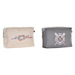 Toilettaske DKD Home Decor Grå Hvid Navy (30 x 10 x 20 cm) (2 enheder) produktemballage