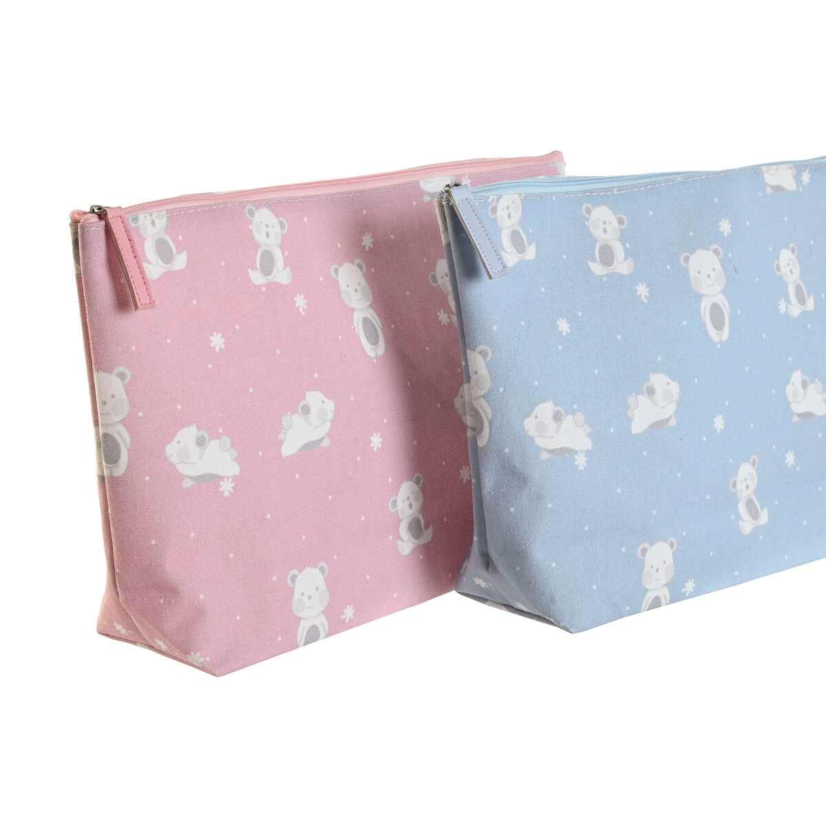 Travel Vanity Case DKD Home Decor Blå Pink polialgodon osos 33 x 8 x 21 cm (2 enheder) produktemballage