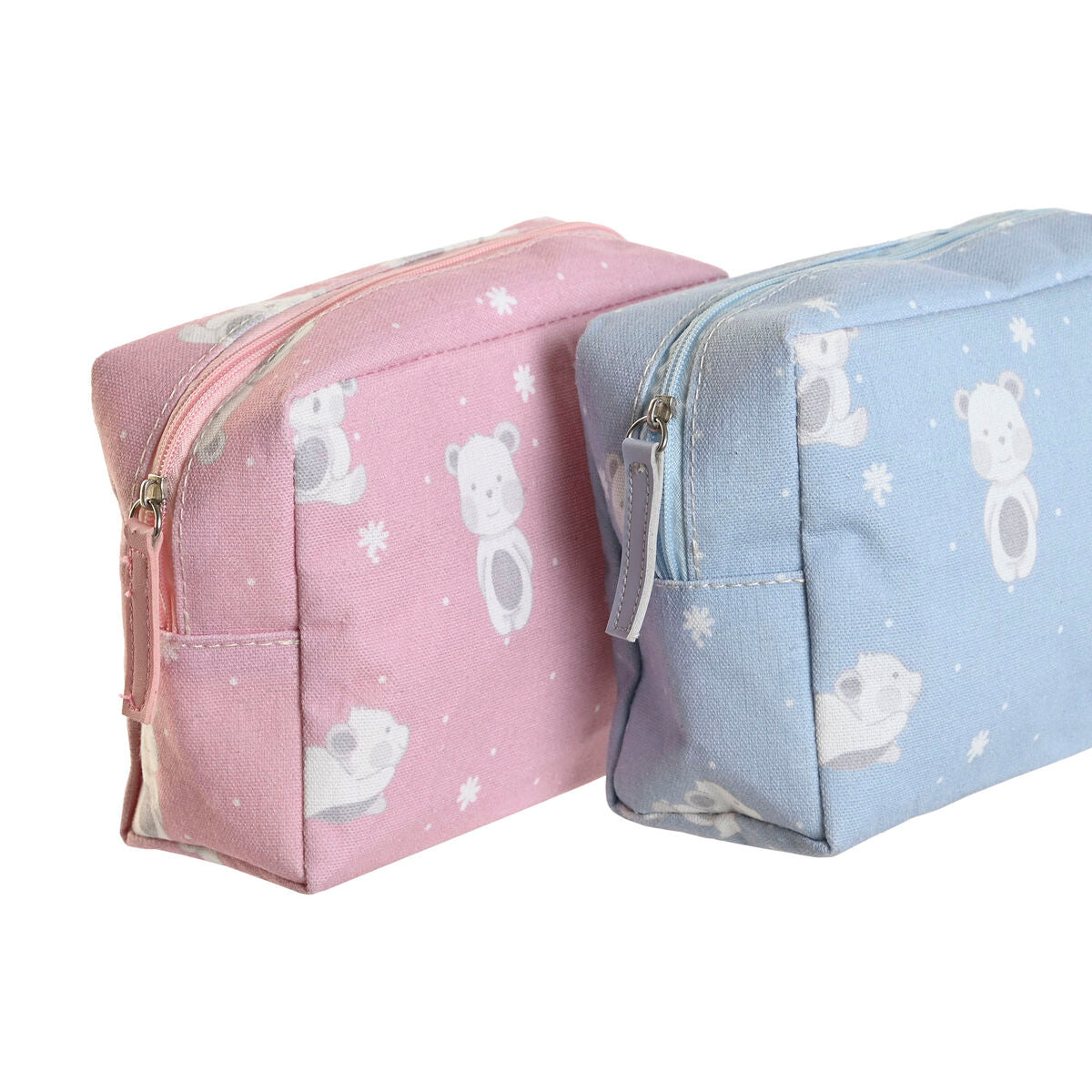 Travel Vanity Case DKD Home Decor Blå Hvid Grøn Pink polialgodon osos 15 x 6 x 12 cm (2 enheder) produktemballage