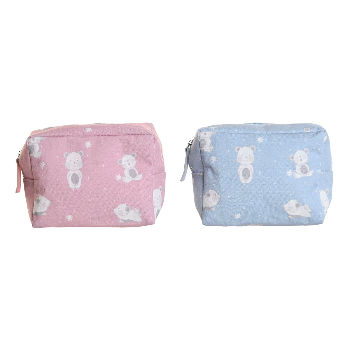 Travel Vanity Case DKD Home Decor Blå Hvid Grøn Pink polialgodon osos 15 x 6 x 12 cm (2 enheder) produktemballage
