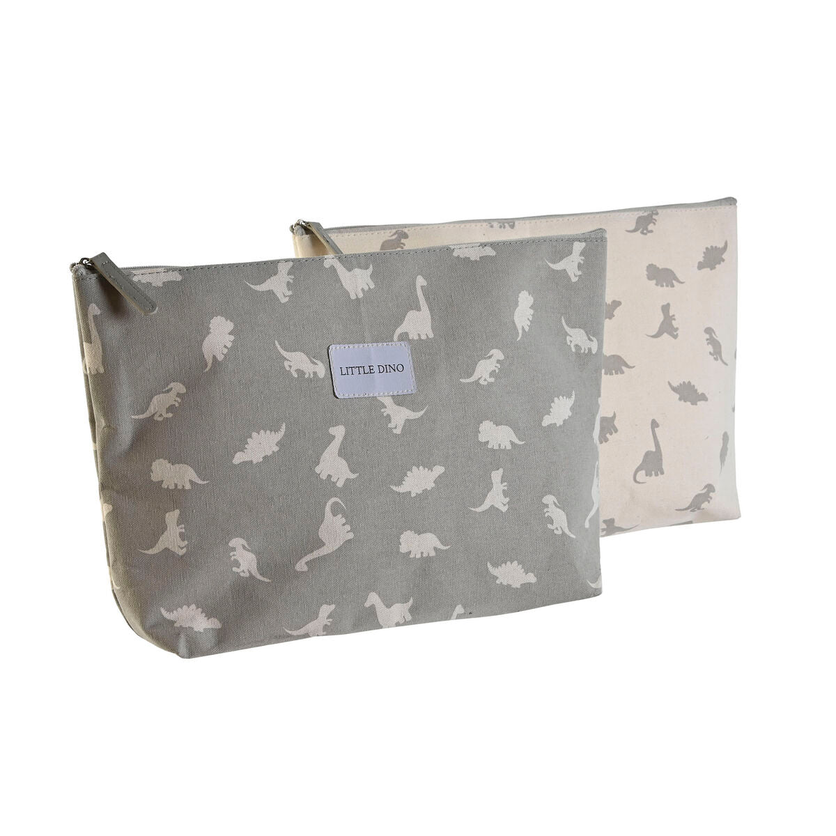 Travel Vanity Case DKD Home Decor Hvid Grå Bomuld 33 x 8 x 21 cm (2 Enheder) produktemballage