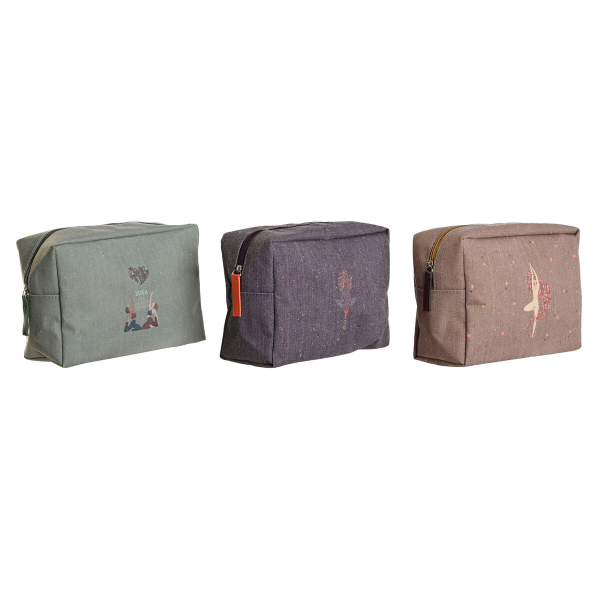 Travel Vanity Case DKD Home Decor Brun Grøn Bourgogne 20 x 8 x 14 cm produktemballage