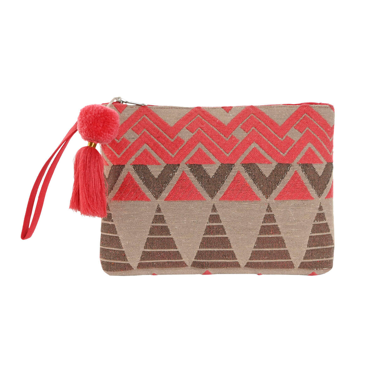 Travel Vanity Case Home ESPRIT Beige Fuchsia 26 x 2 x 19 cm produktemballage
