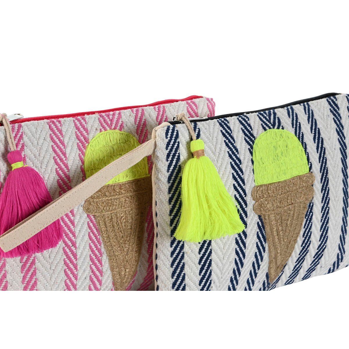 Toilettaske Home ESPRIT Blå Pink 26 x 2 x 19 cm (2 enheder) produktemballage