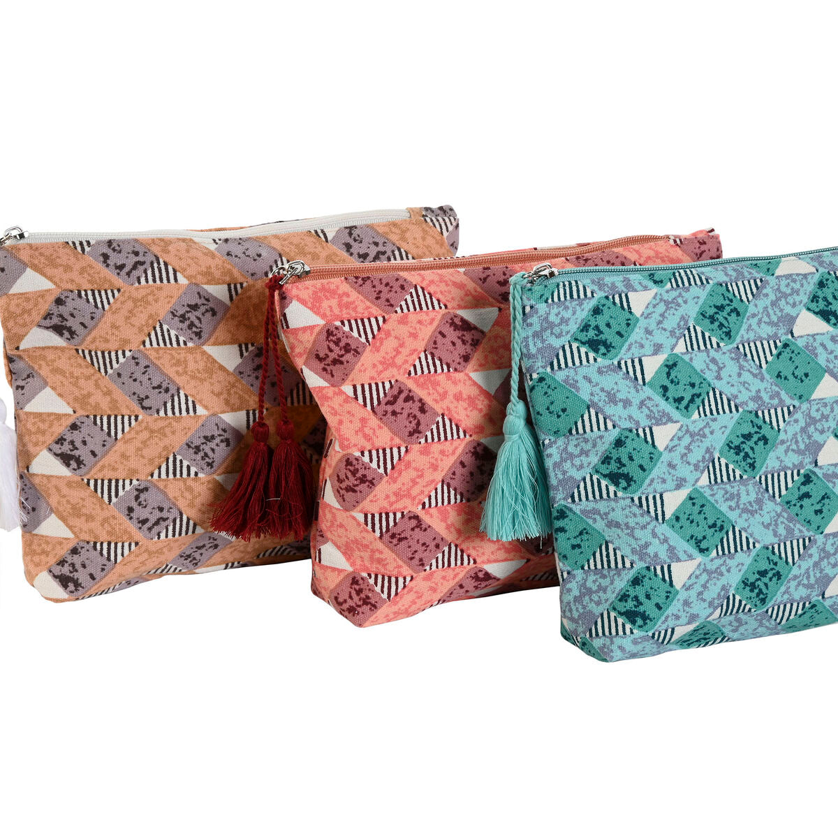 Travel Vanity Case Home ESPRIT Brun Turkis Coral 25 x 5 x 20 cm (3 enheder) produktemballage