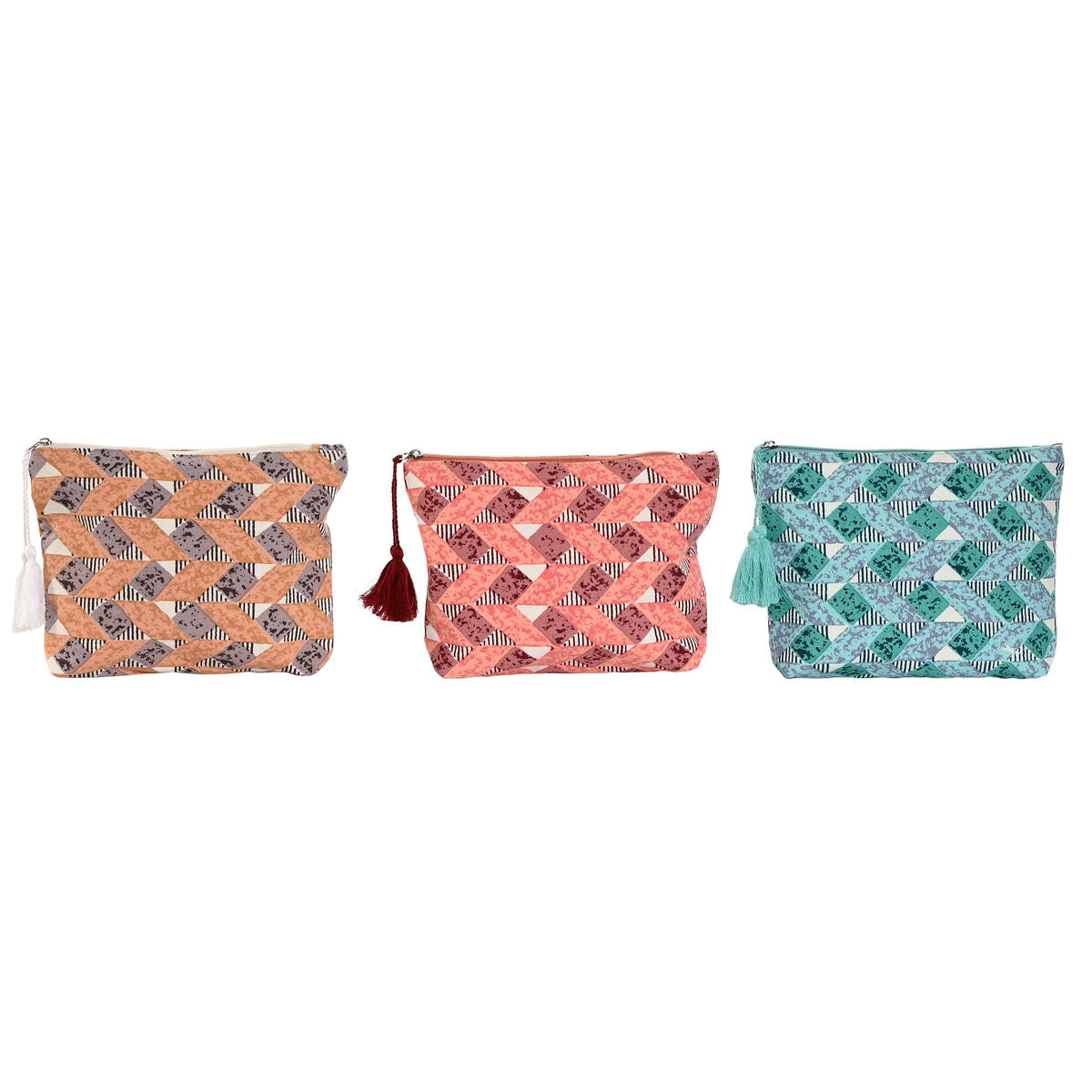 Travel Vanity Case Home ESPRIT Brun Turkis Coral 25 x 5 x 20 cm (3 enheder) produktemballage