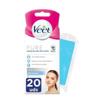 Ansigtshårfjerningsstrimler Veet Sensitive skin 20 Enheder produktemballage