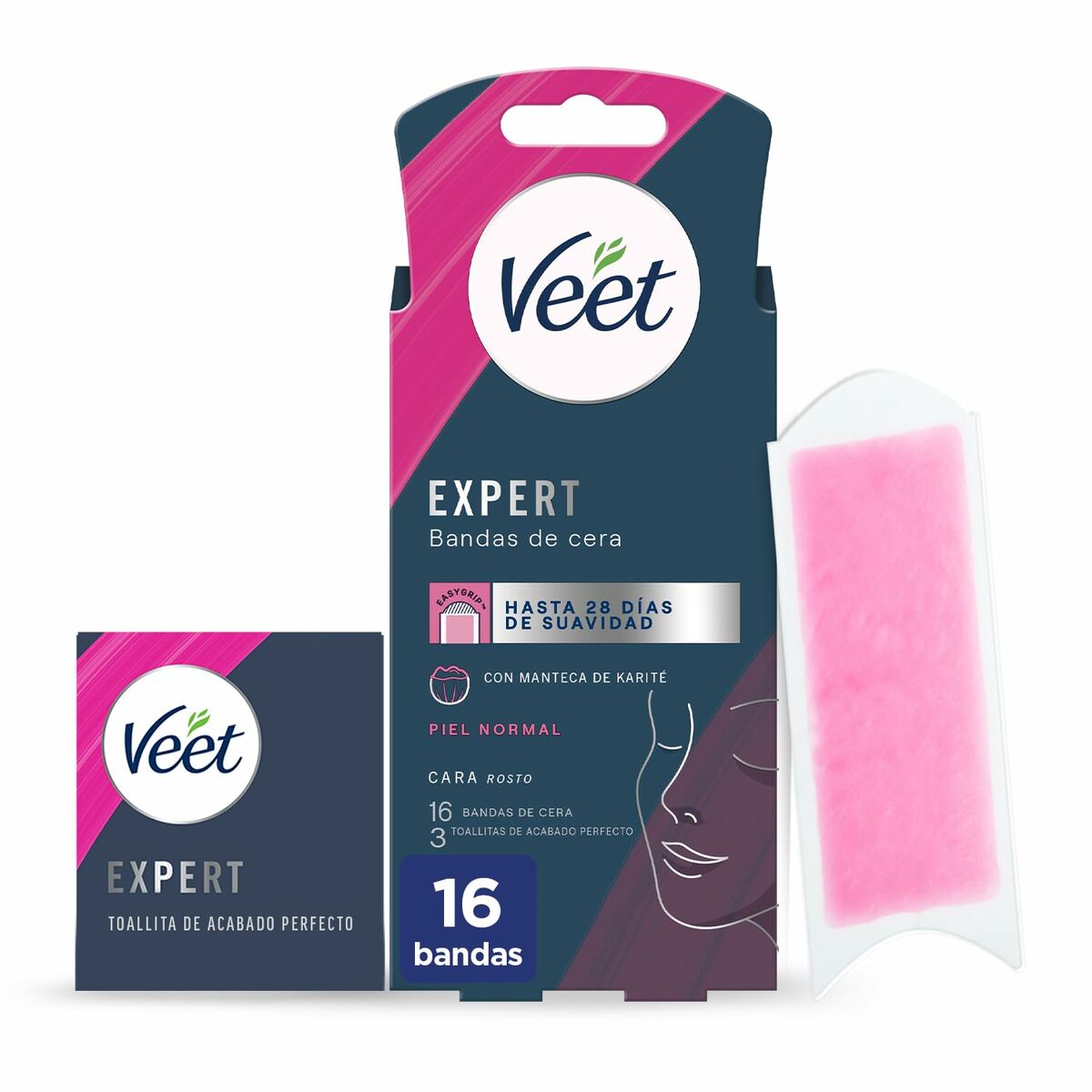 Facial Hair Removal Strips Veet Expert (16 Units) produktemballage