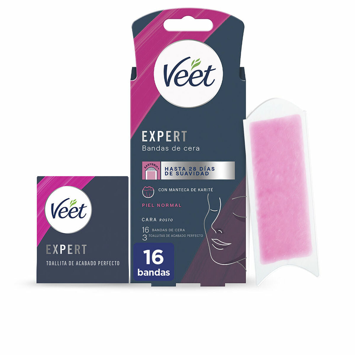 Facial Hair Removal Strips Veet Expert (16 Units) produktemballage