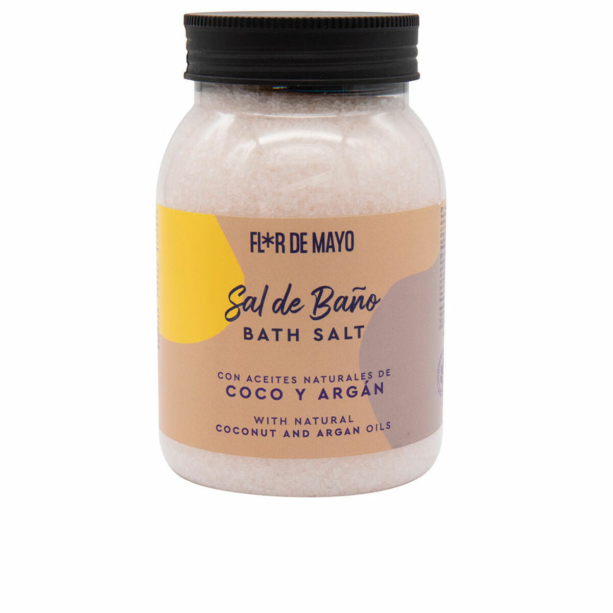 Badesalt Flor de Mayo 650 g Kokos Argan produktemballage