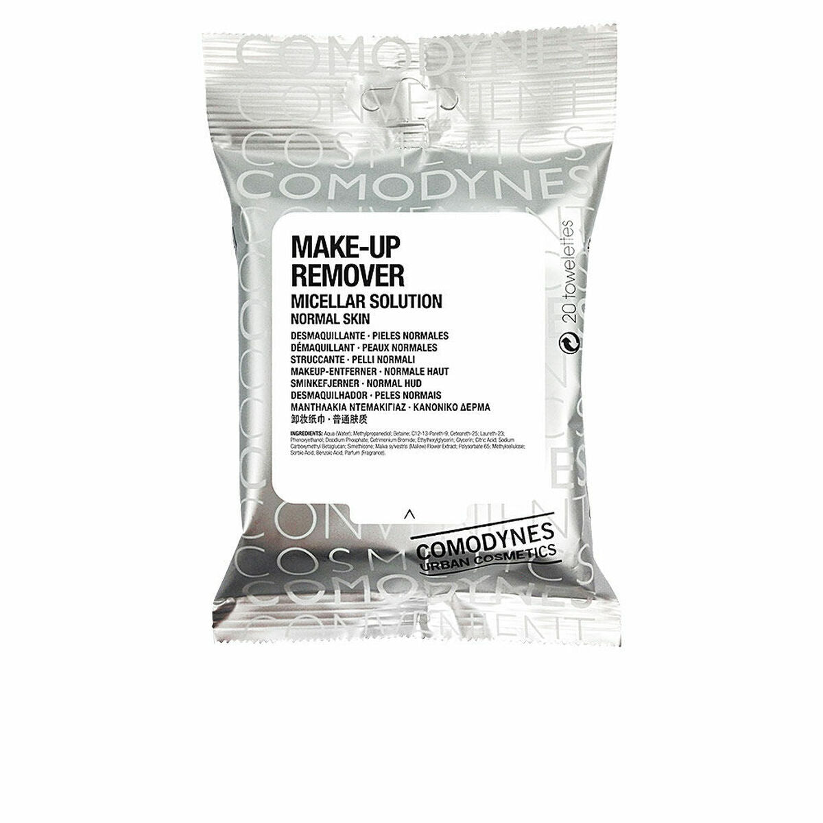 Make Up Remover Wipes Comodynes C301 (20 Units) produktemballage
