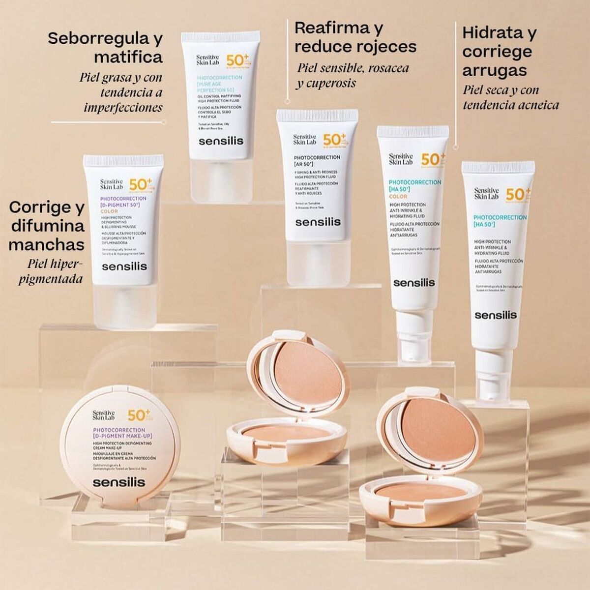 Creme Make-up Base Sensilis FOTOKORREKTION [MAKE UP] Nº 01 Spf 50+ 10 g produktemballage