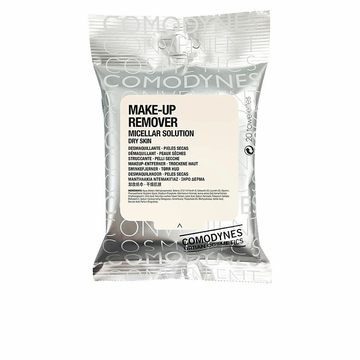 Make Up Remover Wipes Comodynes C305 (20 Units) produktemballage