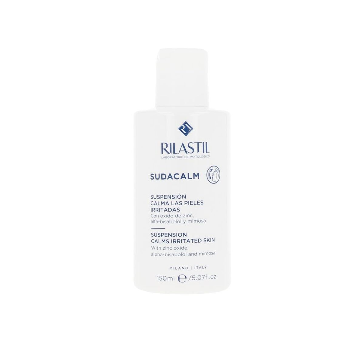 Beroligende balsam mod kløe og irriteret hud Rilastil SUDACALM 150 ml produktemballage