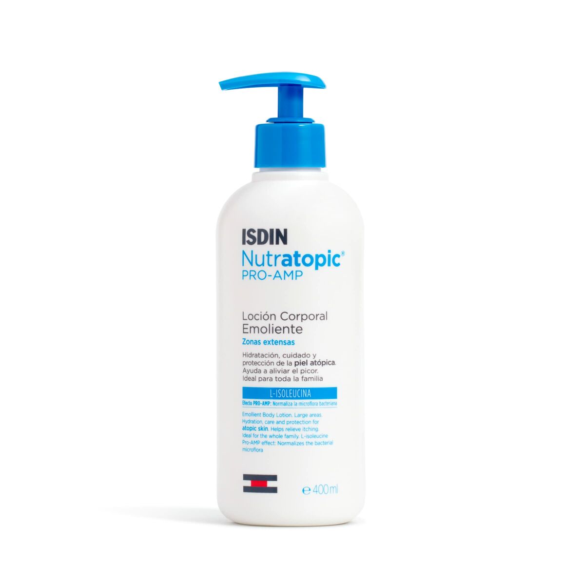 Body Lotion Isdin Nutratopic ProAmp 400 ml til kvinder hudpleje emballage
