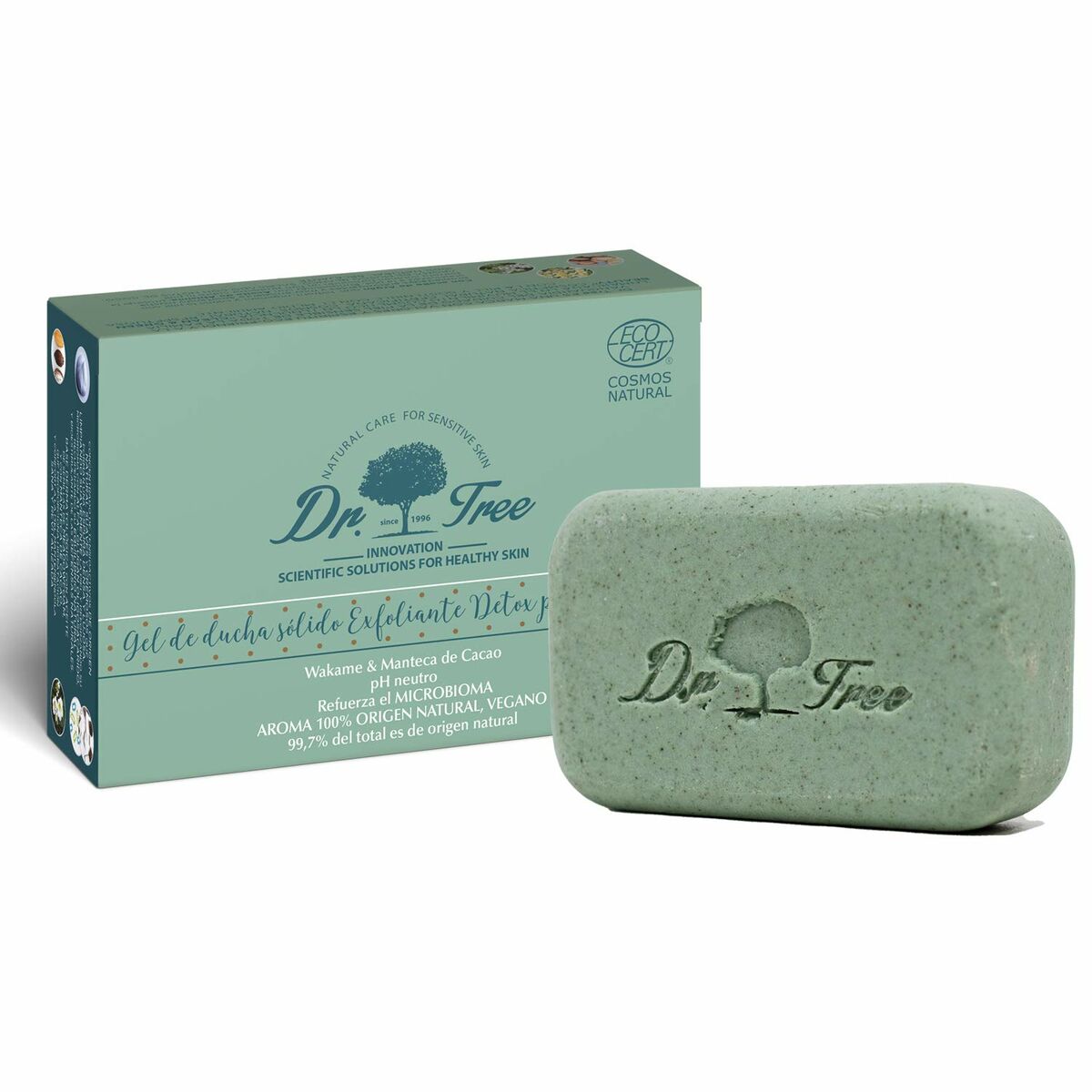 Gel Bar Dr. Tree Gel De Ducha Sólido Sensitiv hudeksfoliering 120 g (fugtgivende) (beroligende) (forfriskende) hudplejeemballage