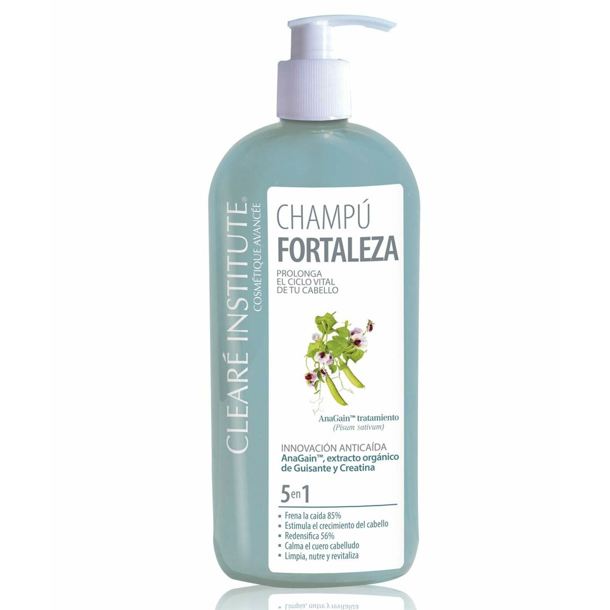 Anti-hårtab shampoo Clearé Institute Fortaleza Anticaída 400 ml til kvinder shampooflaske