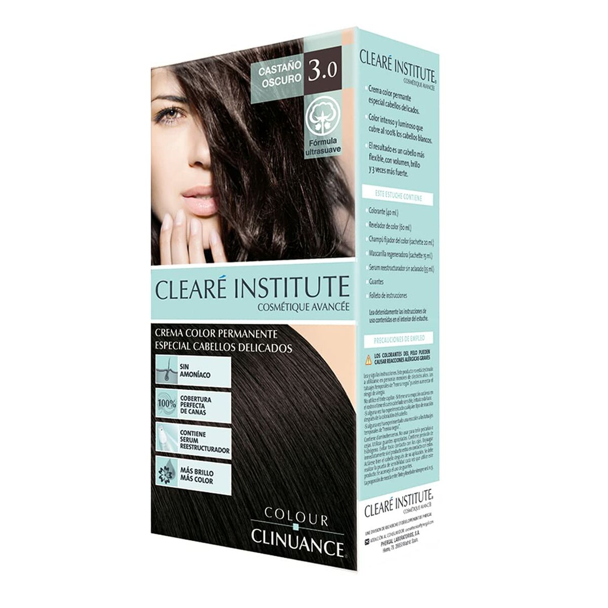 Permanent Color Creme Clearé Institute Color Clinuance Nº 3.0-castaño oscuro (1 enhed) til kvinder hudplejeemballage