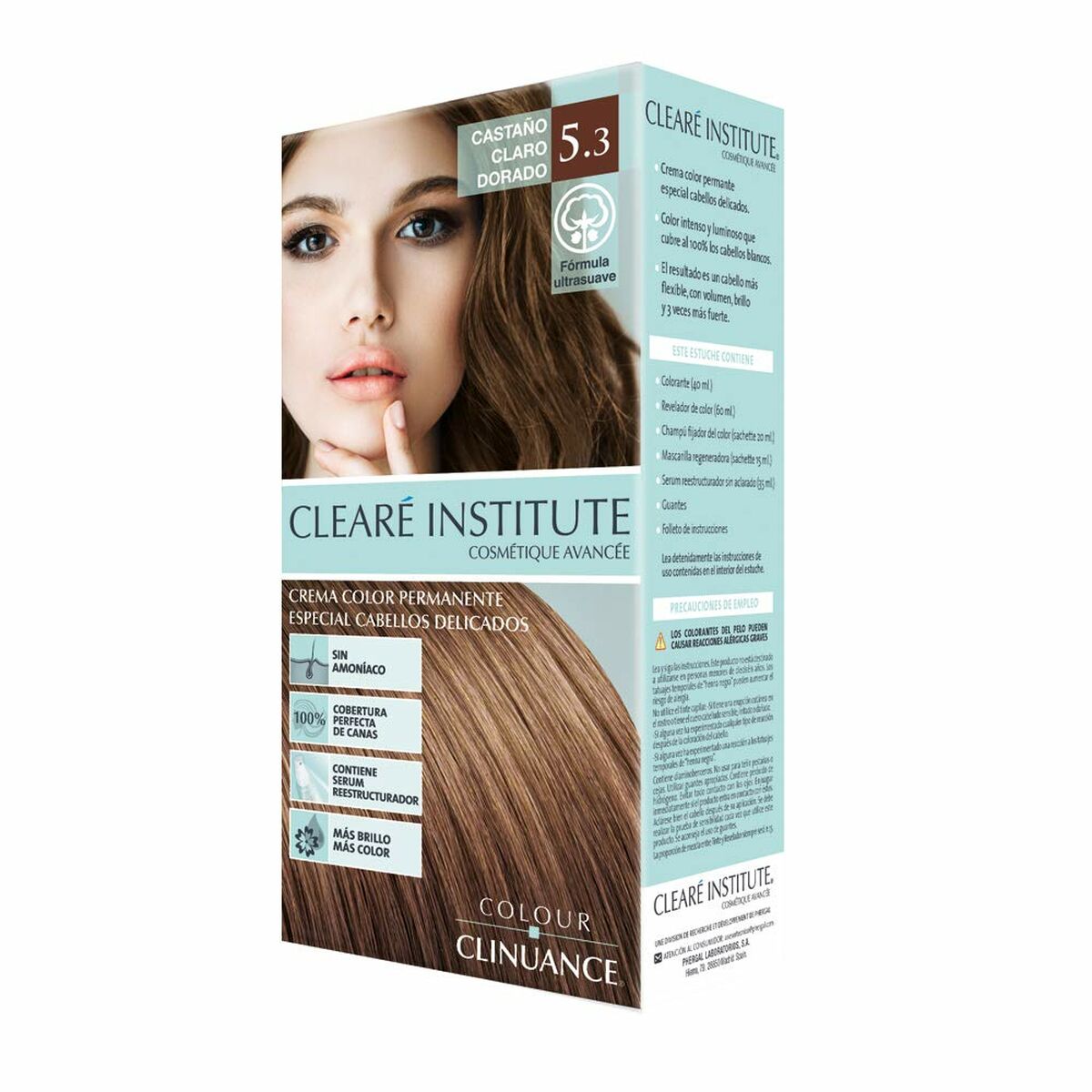 Permanent Color Creme Clearé Institute Color Clinuance Nº 5.3-castaño claro dorado til kvinder hudplejeemballage