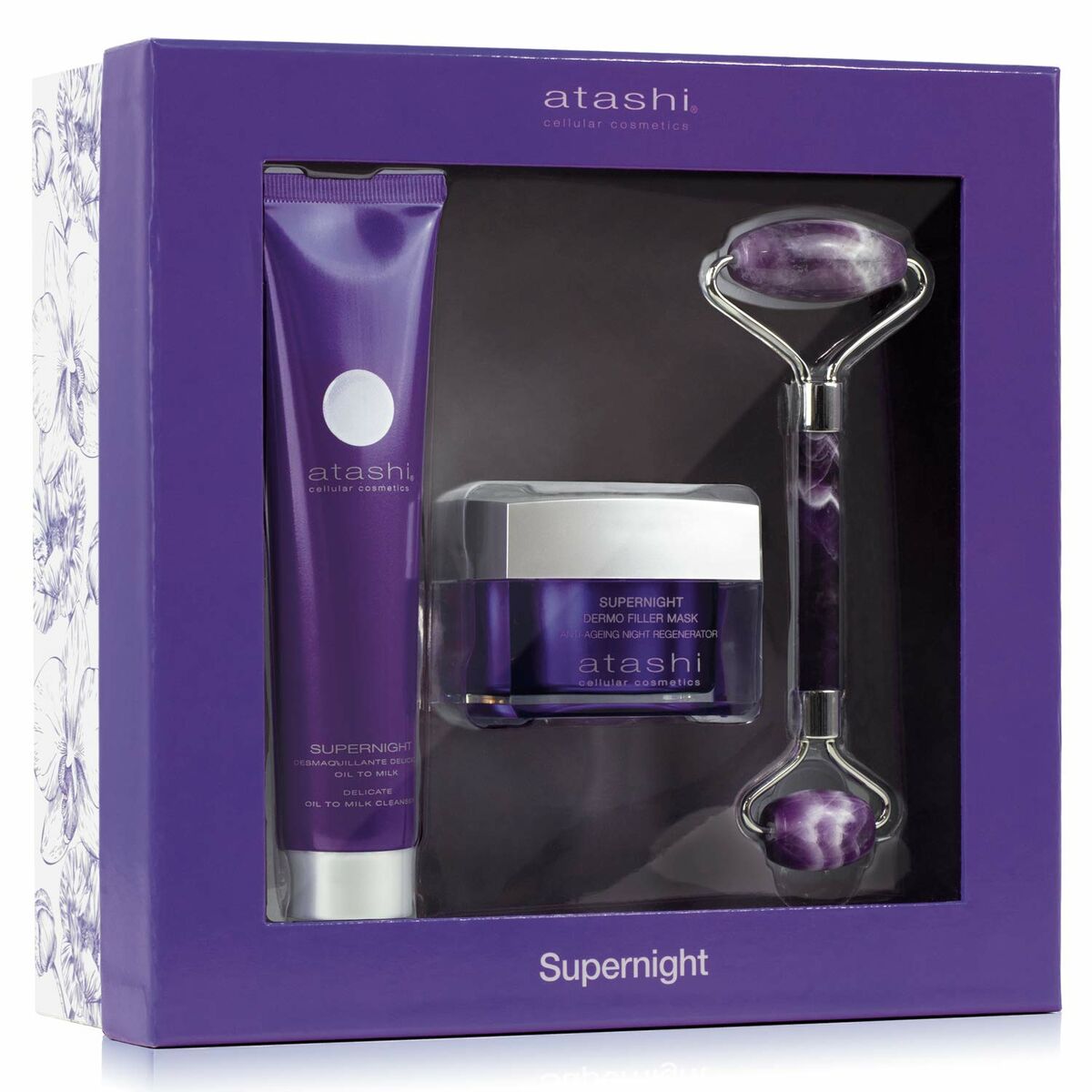 Kosmetisk sæt Atashi Supernight 3 stykkers produktemballage