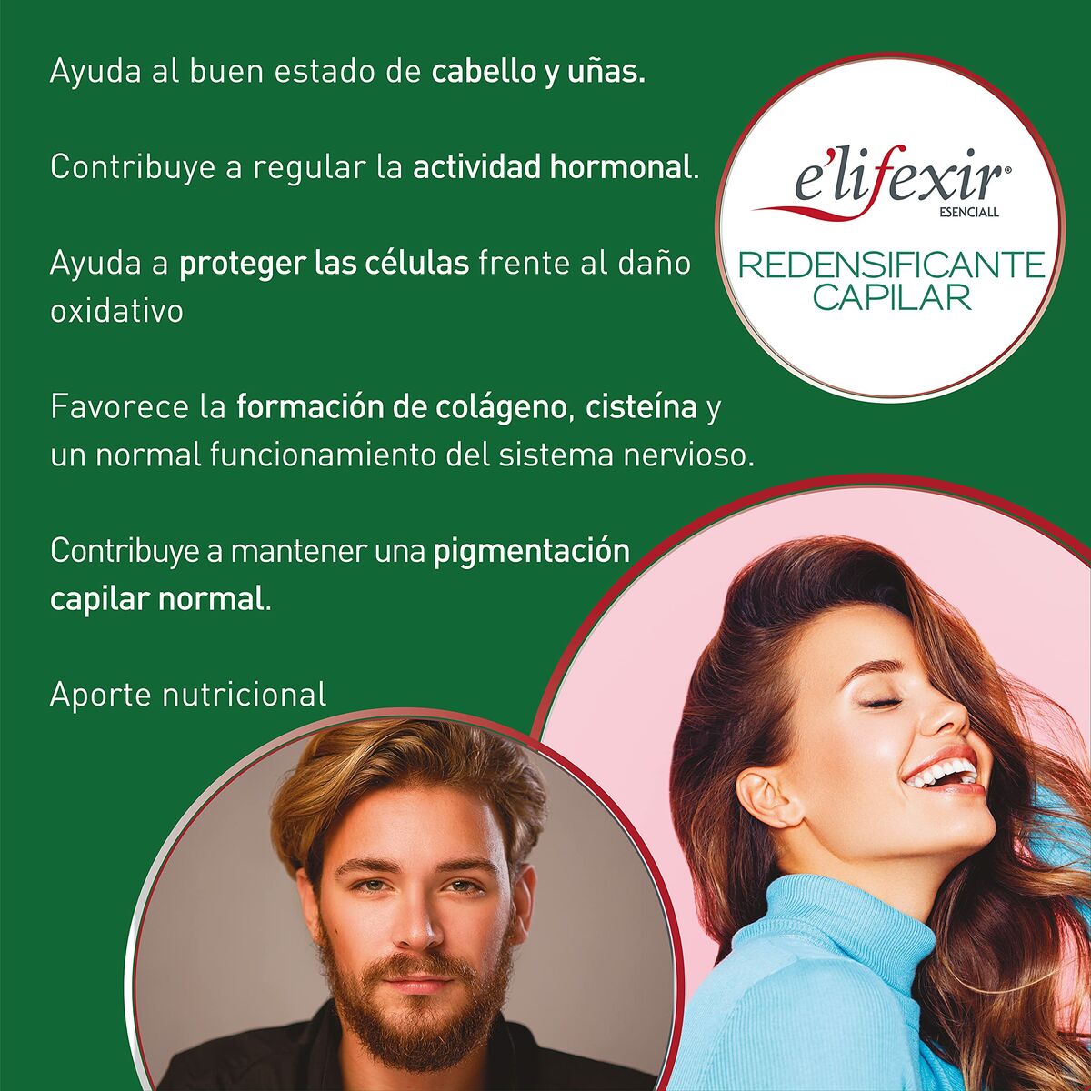 Anti-hårtabspleje Elixir Esenciall Kapsler x 30 enheder) produktemballage