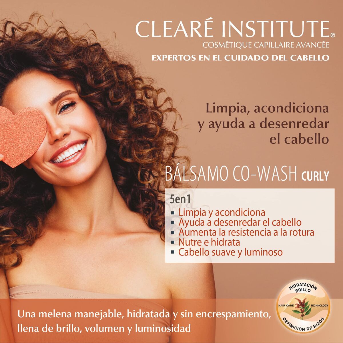 Curl Defining Fluid Clearé Institute Wash Curly 300 ml produktemballage