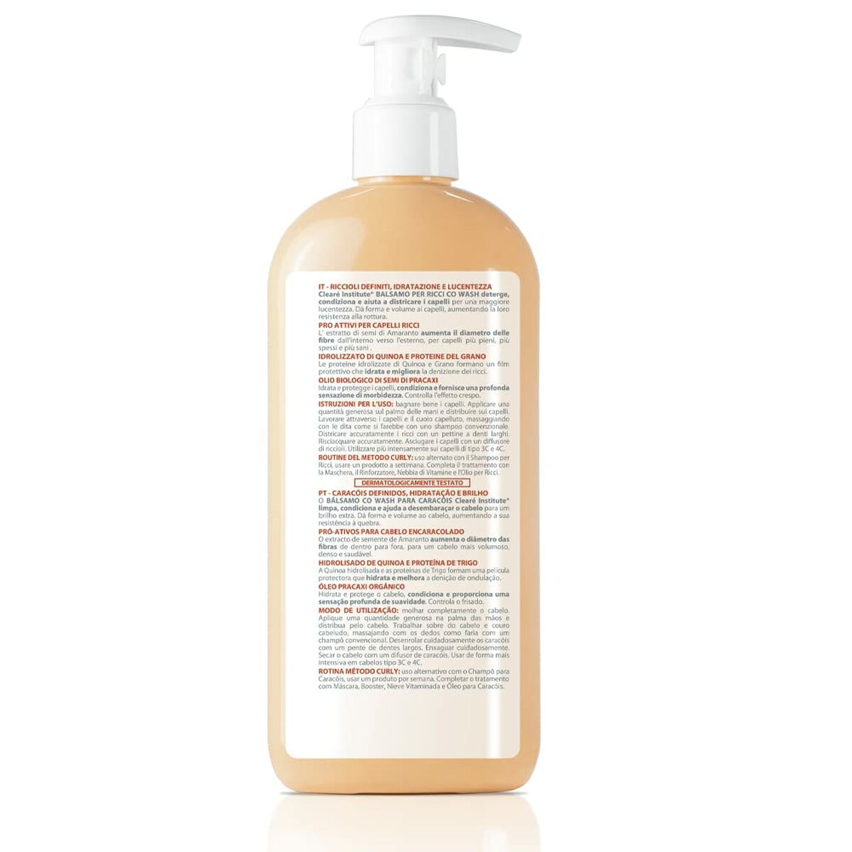 Curl Defining Fluid Clearé Institute Wash Curly 300 ml produktemballage