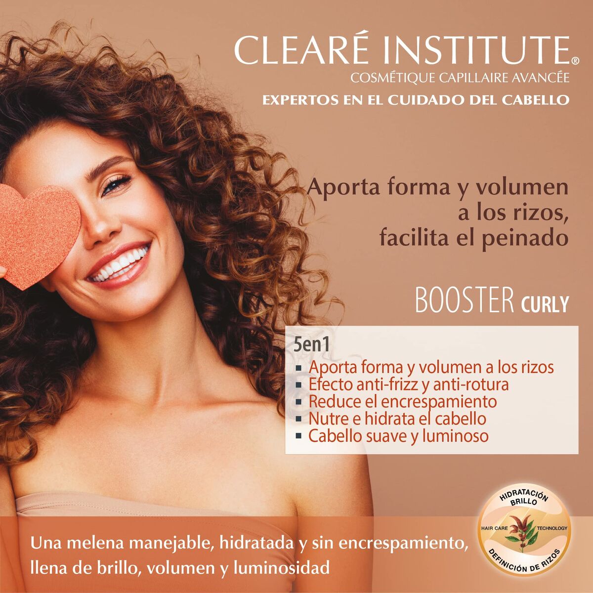 Defined Curls Conditioner Clearé Institute Booster Curly 200 ml balsamflaske