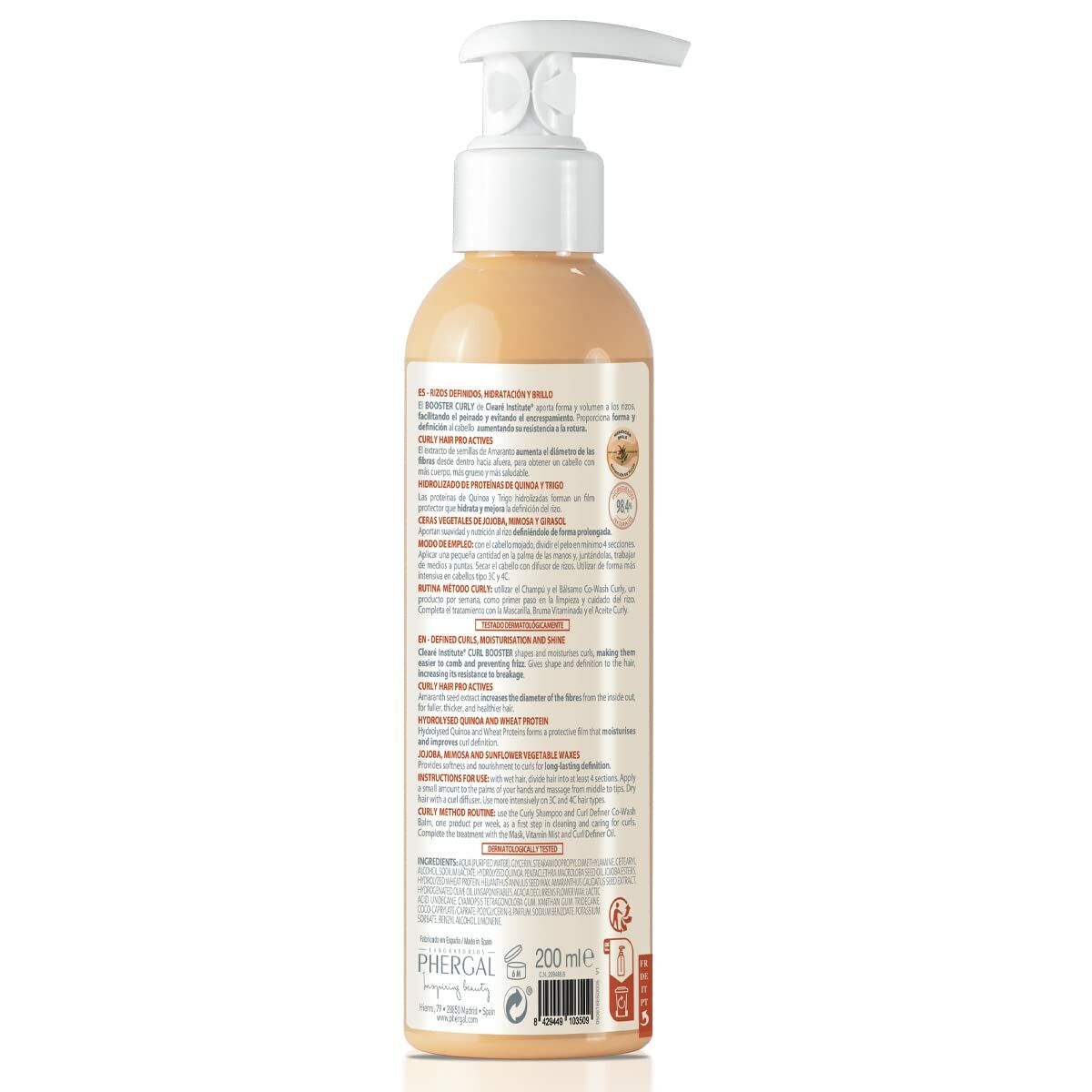Defined Curls Conditioner Clearé Institute Booster Curly 200 ml balsamflaske
