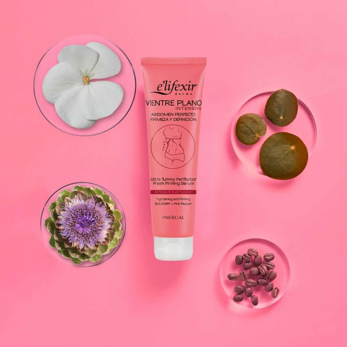 Firming Serum Elixir DERMO 150 ml Flad maveeffekt serumflaske