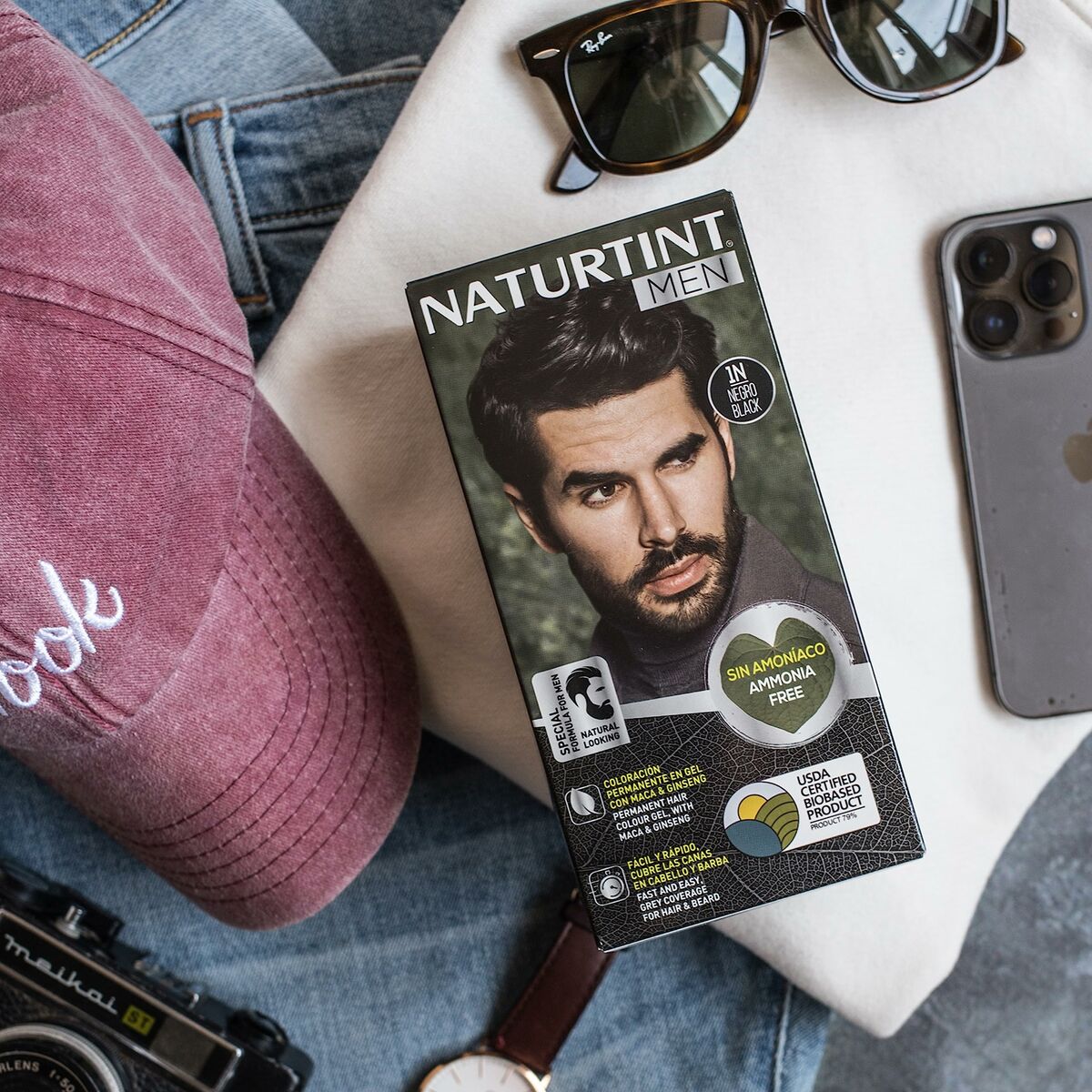 Permanent Dye Naturtint MEN Black for Men produktemballage