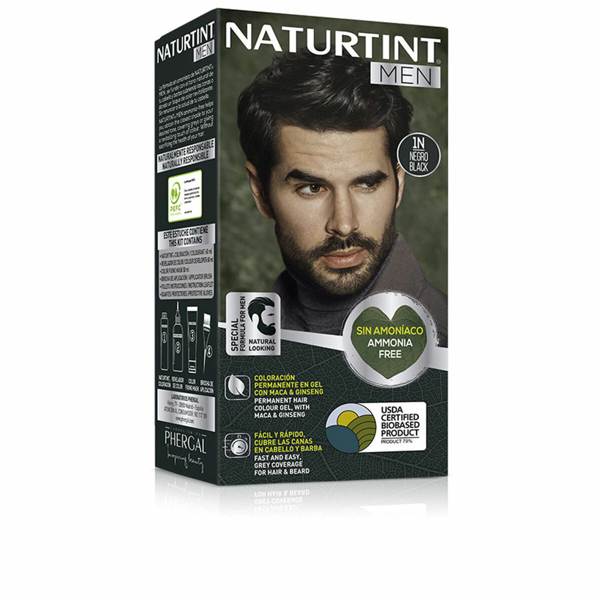 Permanent Dye Naturtint MEN Black for Men produktemballage