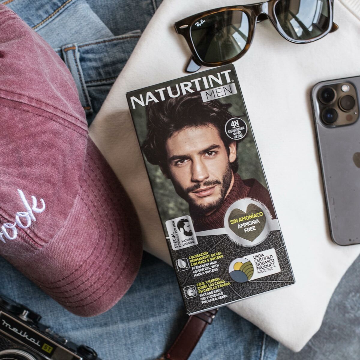 Permanent Dye Naturtint MEN Nº 4n-Castano Naturlig produktemballage
