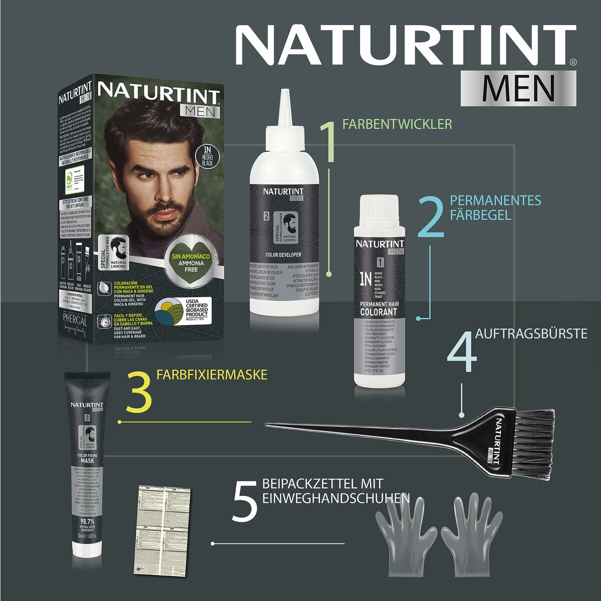 Permanent Dye Naturtint MEN 6-rubio oscuro produktemballage