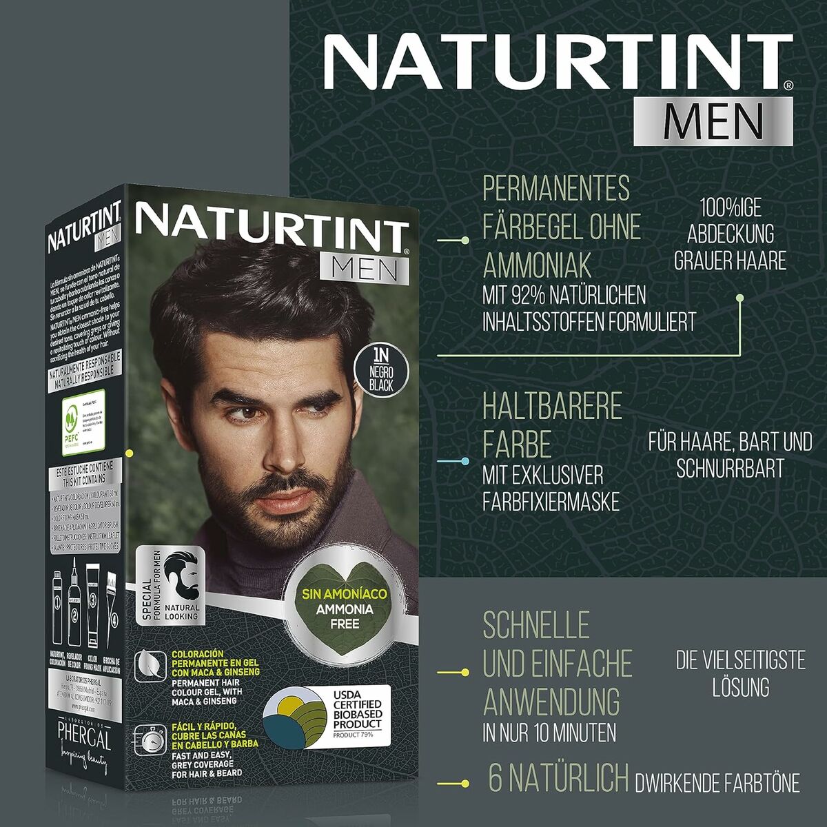Permanent Dye Naturtint MEN Nº 7n-Rubio Avellana produktemballage