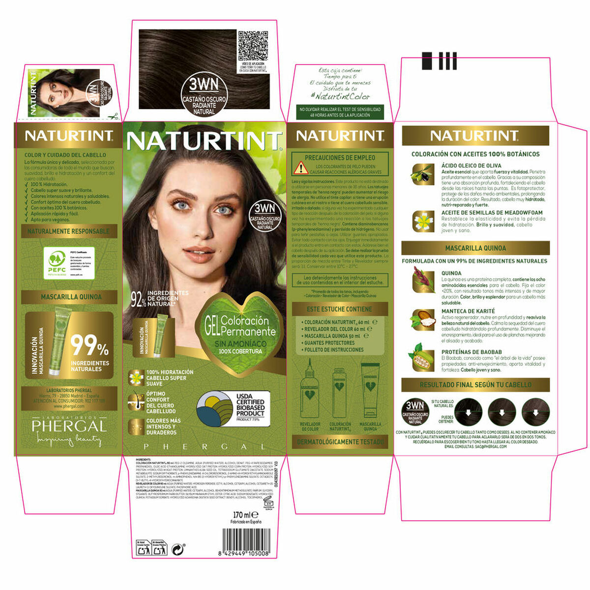 Permanent Dye Naturtint COLORACIÓN 170 ml til kvinder produkt emballage