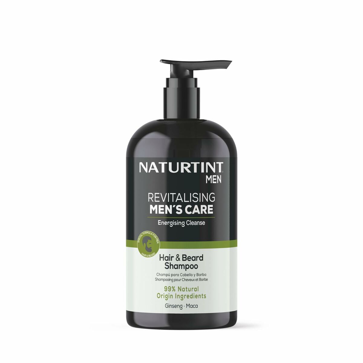 Shampoo Naturtint MEN 500 ml til mænd shampooflaske